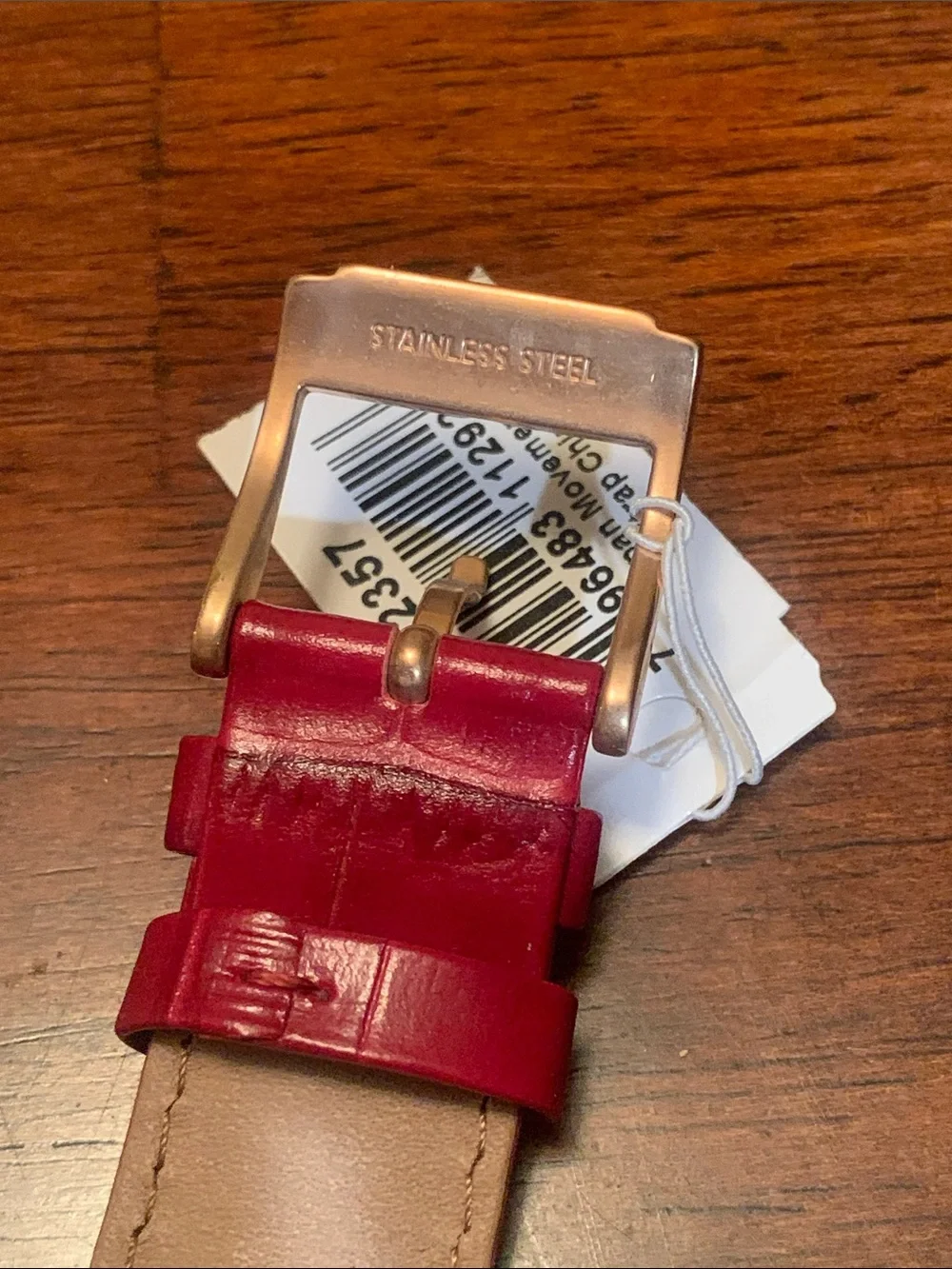Brand new limited edition red, rose gold plated authentic rare watch/ leather